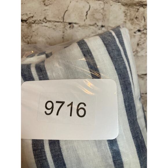 Ellen Tracy Linen Pants Womens 10 Navy & White Striped Beachy Wide Leg Pockets - Picture 12 of 15